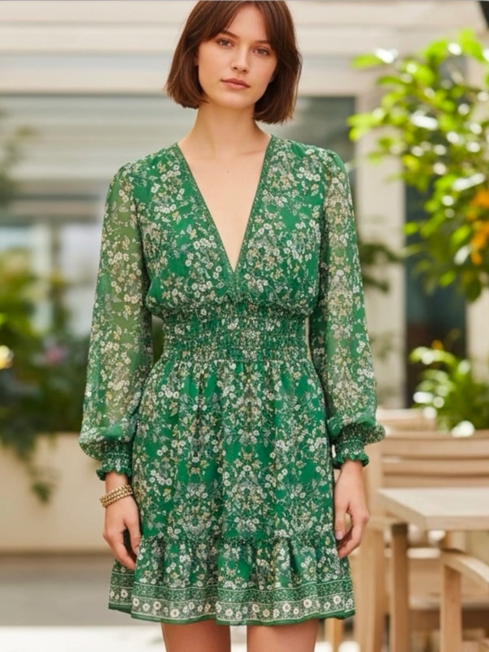 Max Studio Green  Long Sleeve Dress size Large